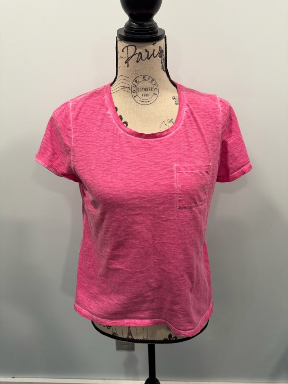 Chico's Bright Pink Short Sleeve Pocket Tee